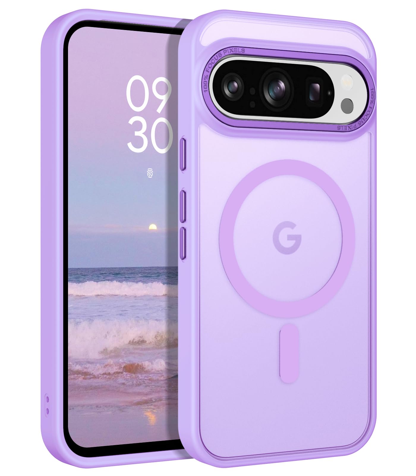 BENTOBEN for Google Pixel 9 Pro Case, Translucent Matte Magnetic Pixel 9 Pro Case [Compatible with MagSafe] Slim Shockproof Women Men Protective Cover Case for Google Pixel 9 Pro 6.3",Light Purple