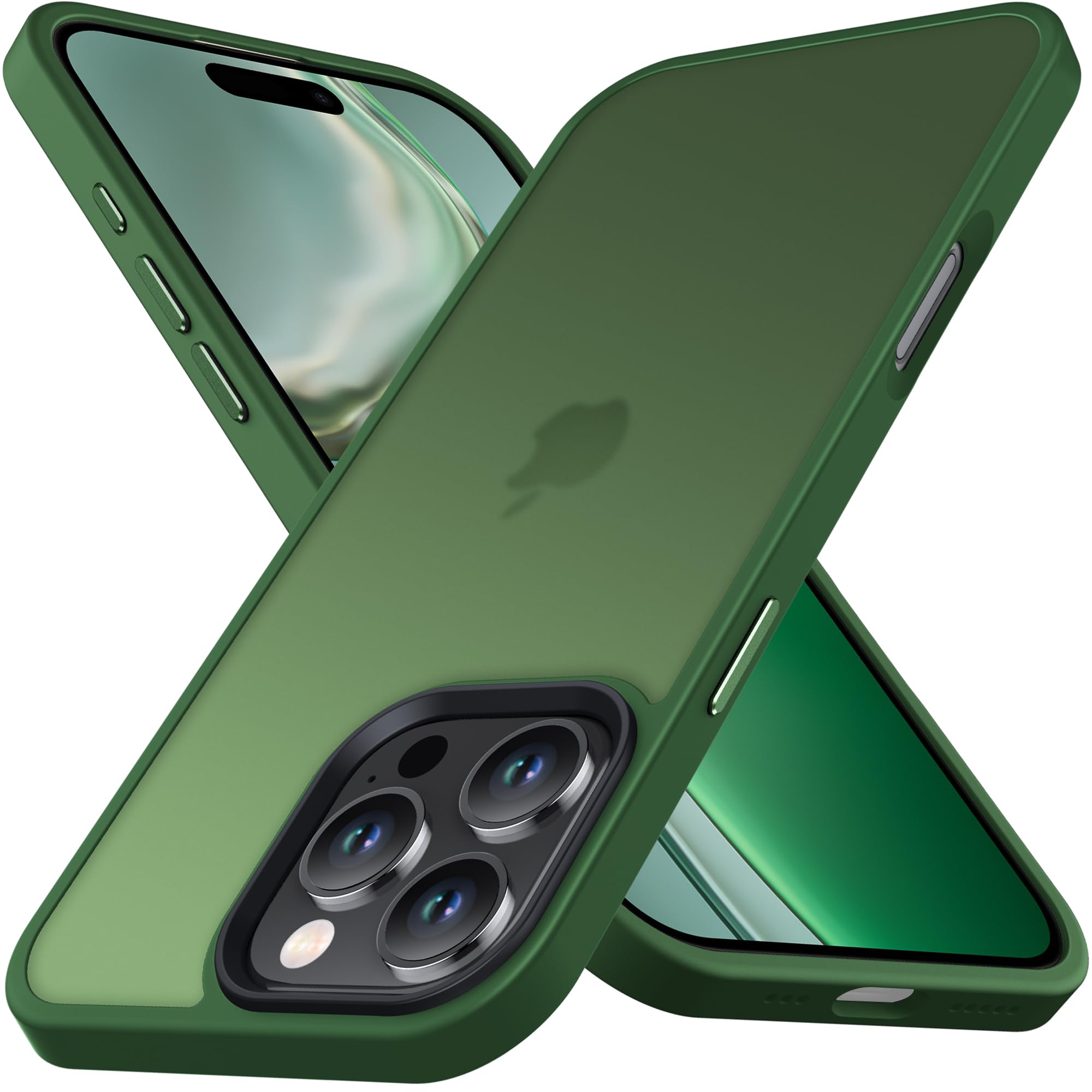 Anqrp Designed for iPhone 16 Pro Max Case, [Military Shockproof] Super Soft Silicone Slim Translucent Matte Protective Phone Cover, Compatible with iPhone 16 Pro Max 6.9", Green