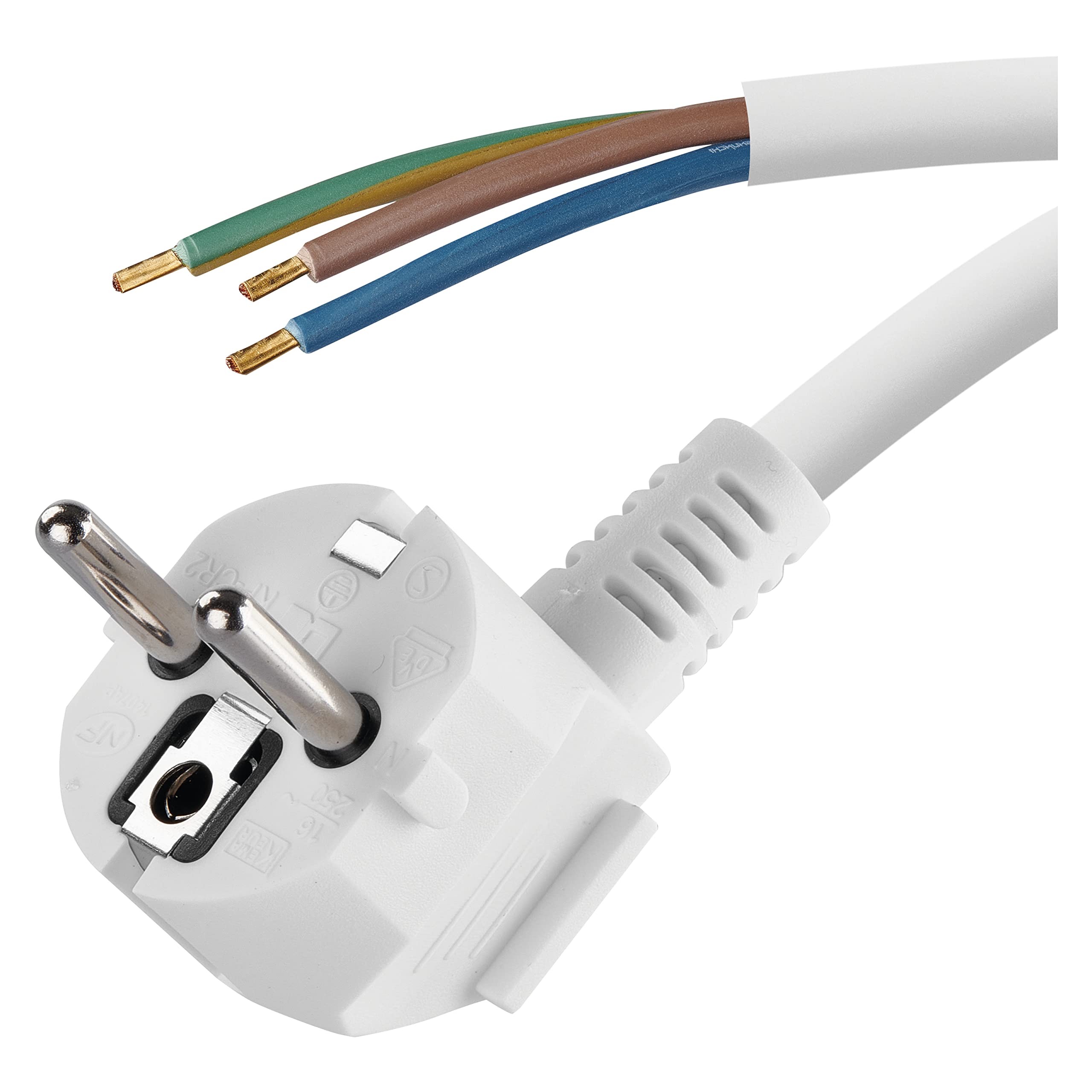 EMOS S14375 Iron Connection Cable 1 x 5 m / Power Cable / Connection Cable / Iron Cable White / 3 x 0.75 mm / H05VV-F 3G