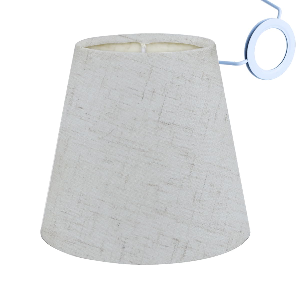 Sinta Lampshades Fabric Lampshade Ø5.5/14cm Small Light Shade for E14/E27 Chandelier Upright Wall Lamp Small Table Lampshade Candle Light Lampshade,White (Linen1, Dia:14cm)