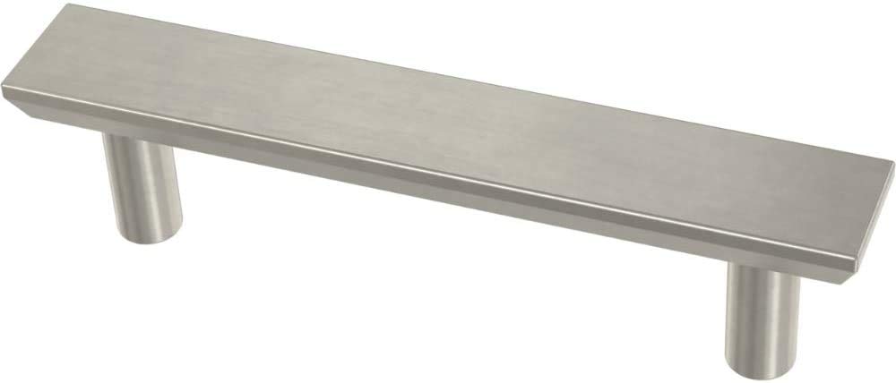 Franklin Brass Simple Chamfered (10-Pack) Cabinet Handles 3' Hole Center Brushed Nickel Kitchen Drawer Pulls Dresser, Furniture Hardware P40844K-SN-C