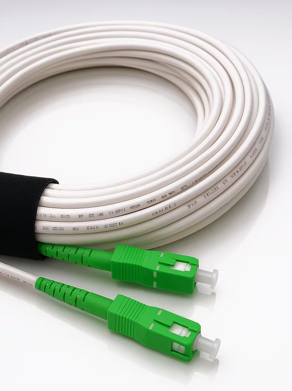 Elfcam® - Fiber Optic Cable SC/APC to SC/APC Simplex Singlemode 9/125μm, Compatible with FTTH Cables, White (5M)