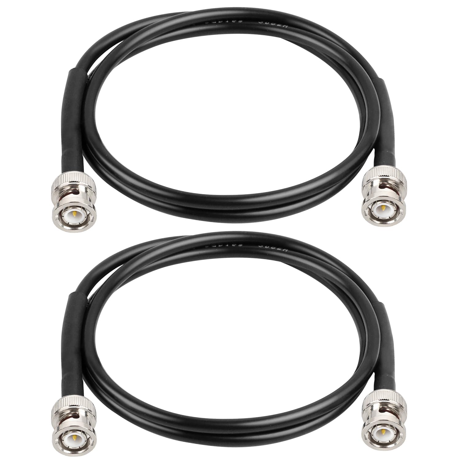 MOOKEERF BNC Male to BNC Male Coax Cable, 50 Ohm RG58 Coaxial Cable with BNC Connectors, 3ft (2Pcs)
