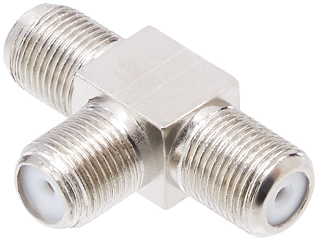 CDL Micro F Type Connector to 3 Way T-Socket Satellite Splitter Adapter,White