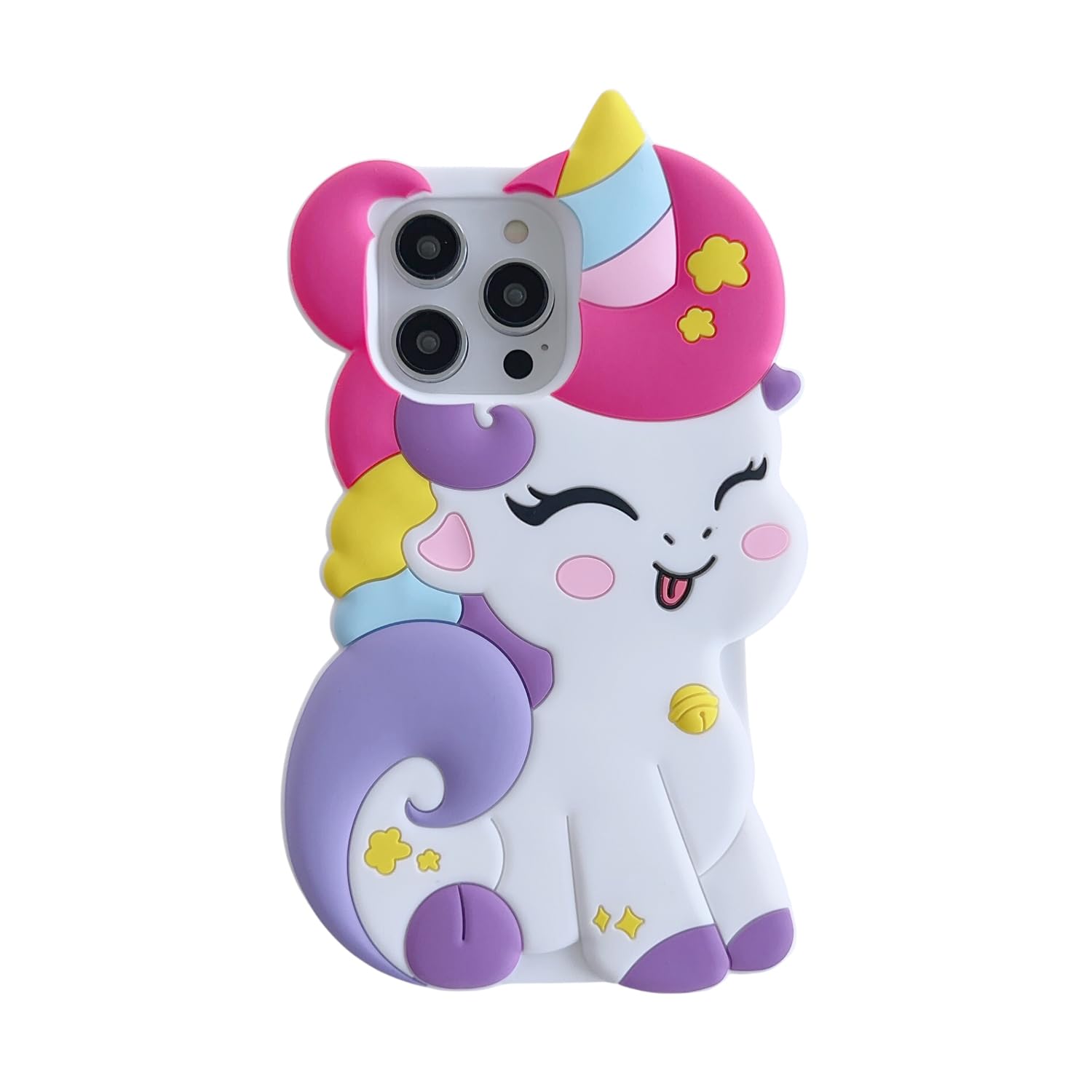 wifantien 3D Cute Unicorn Case for iPhone 16 Pro Max 6.9",Cartoon Kawaii Fashion Character Unicorn Horse Shape Kids Girls Women Soft Silicone Case for iPhone 16 Pro Max 6.9 inch 2024