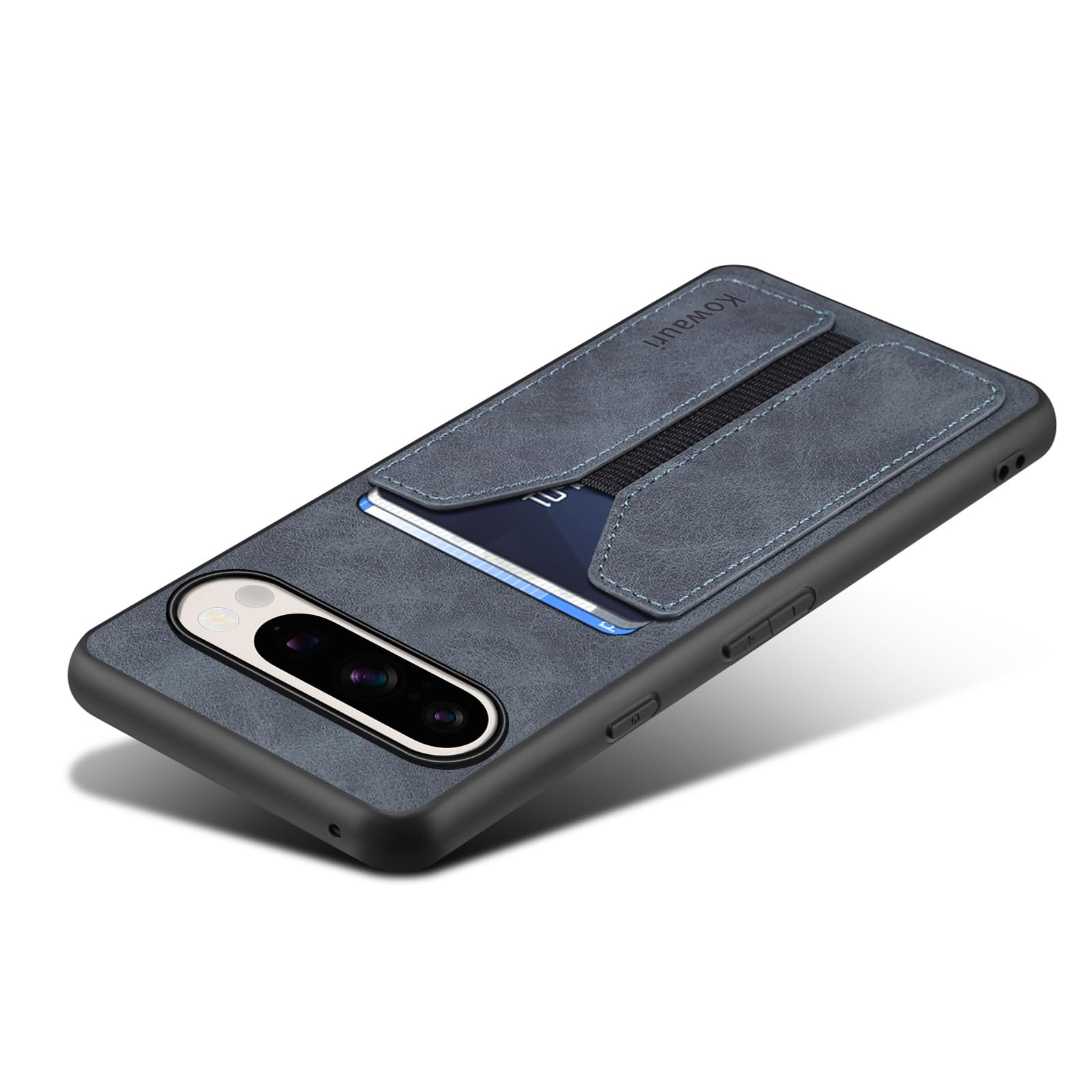 Kowauri Case for Google Pixel 9 Pro XL, PU Leather Wallet Case with Credit Card Slot Holder Ultra Slim Protector Case for Google Pixel 9 Pro XL (Gray)