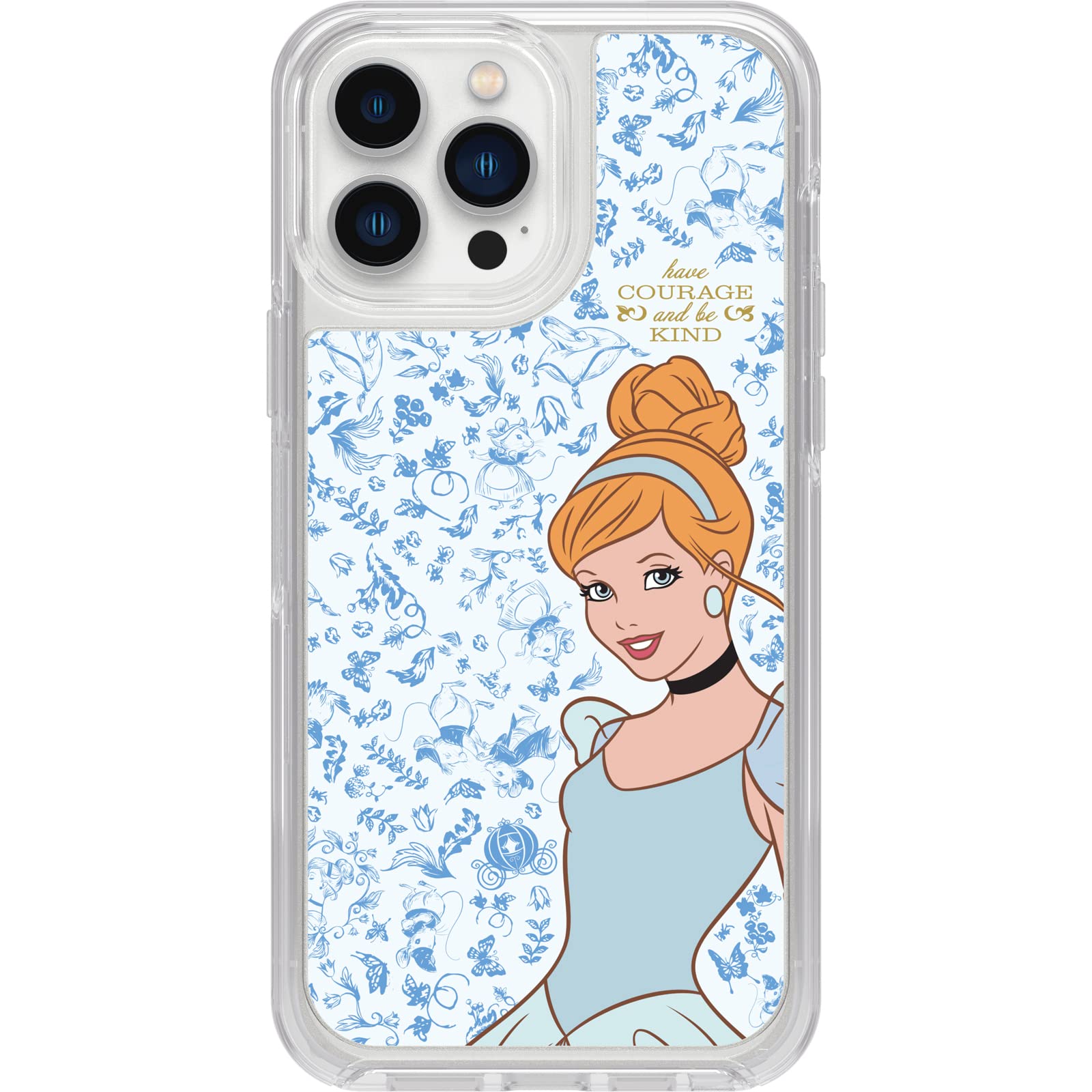OtterBox iPhone 13 Pro Max & iPhone 12 Pro Max Symmetry Series+ Case - CINDERELLA COURAGE & KIND, ultra-sleek, snaps to MagSafe, raised edges protect camera & screen