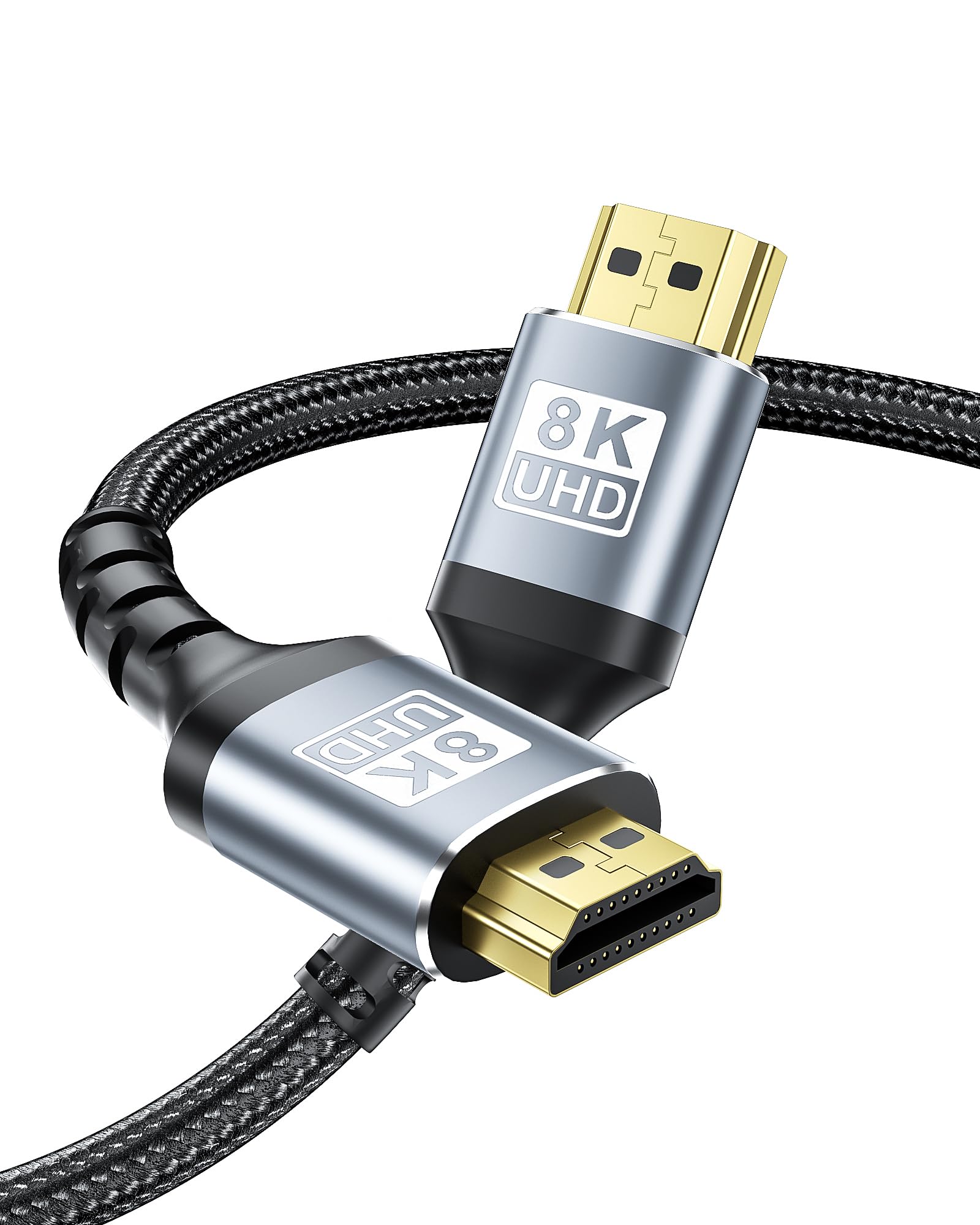 BYEASY HDMI 2.1 Cable, 1M 8K@60Hz HDMI Cable Compatible with all HDMI devices PC/TV/HDTV/Blu-ray