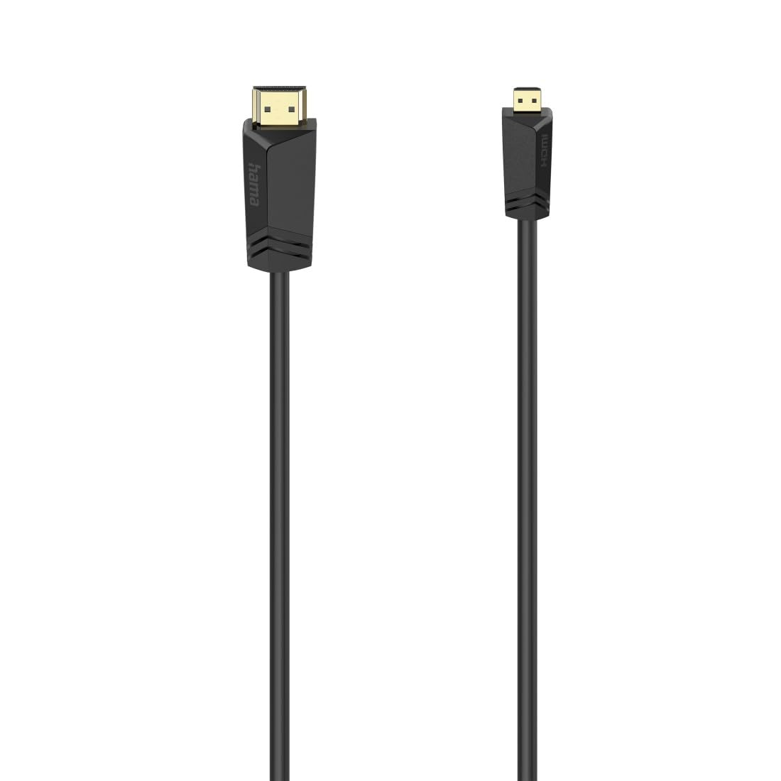 Hama HDMI™ cable Hte VIT. Type A plug - Type D plug (Micro), Ethernet, 2 m