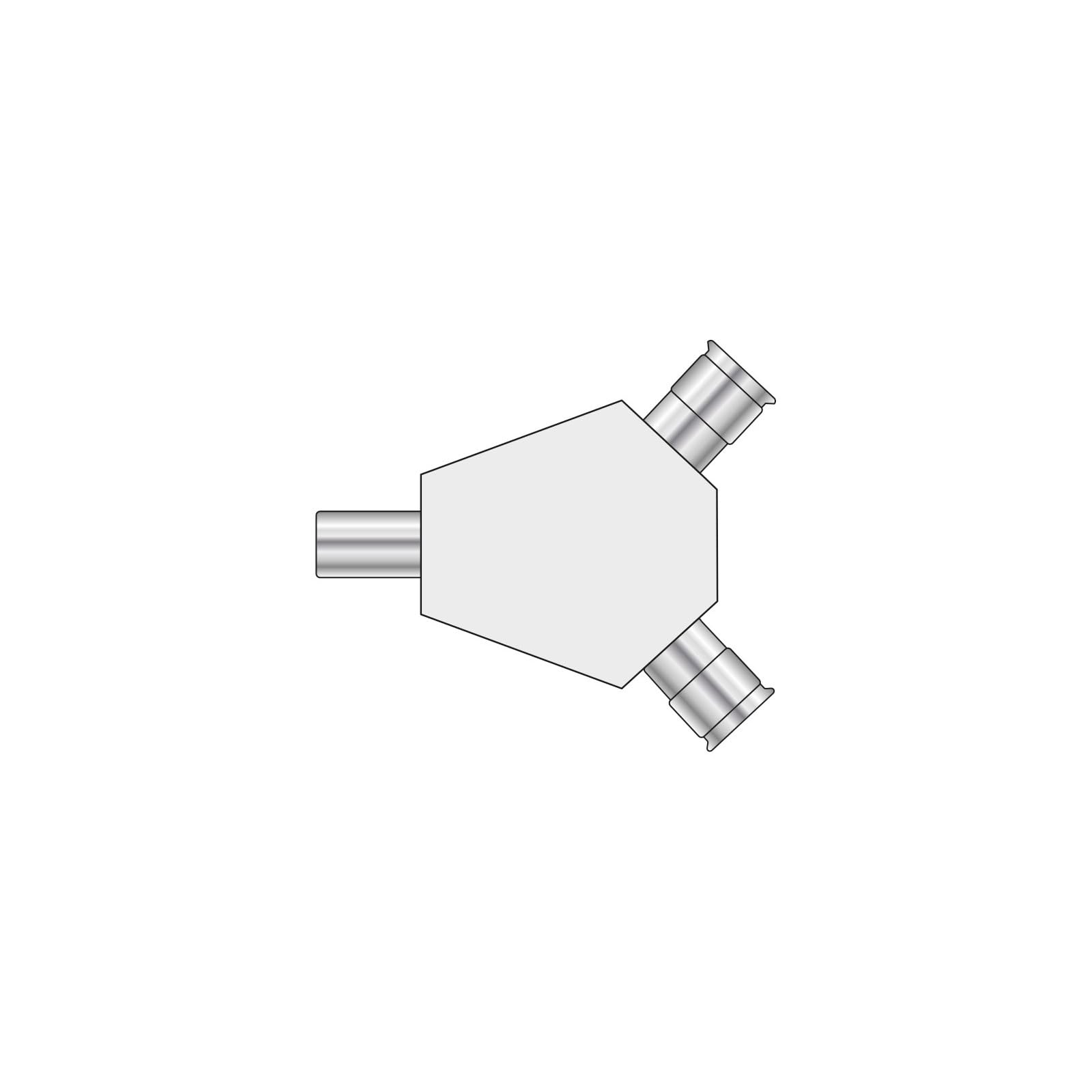 AV:Link | 2-Way TV Aerial Coaxial Splitter - High-Performance Y Adaptor for Seamless TV and FM Radio Signal Distribution | 1 x coaxial plug and 2 coaxial sockets