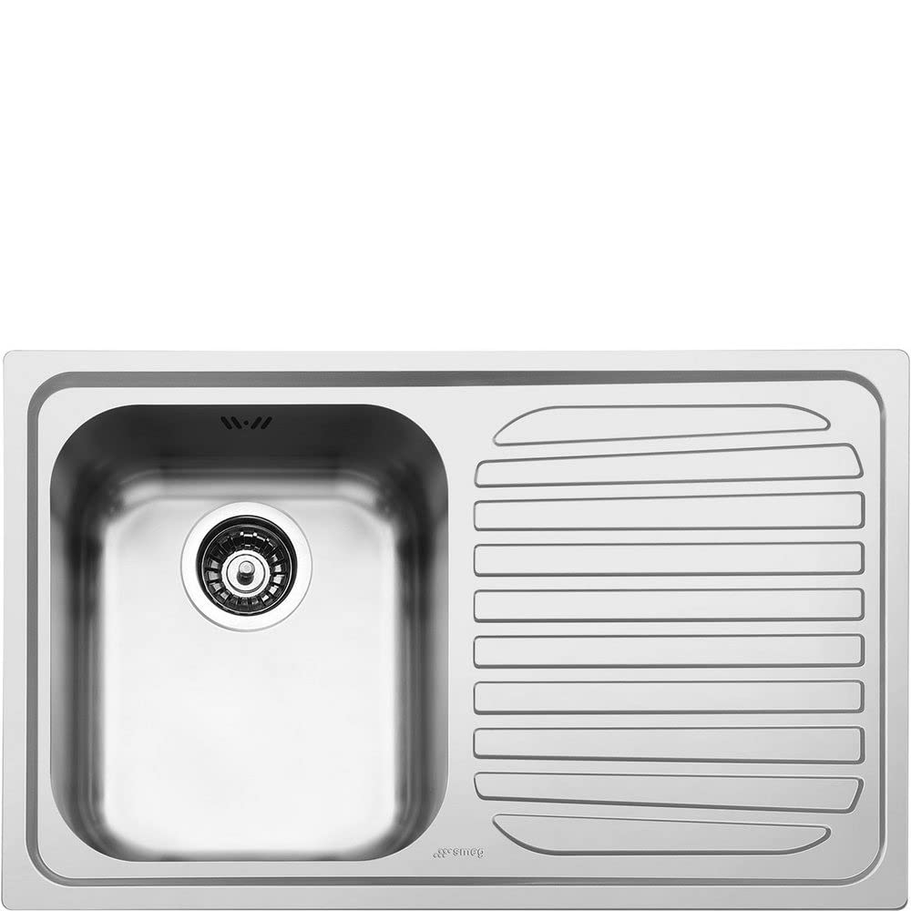 Kitchen Sink Made of Stainless Steel with a Single Bowl from Smeg Omni - Left - Stainless Steel - SP791D-2