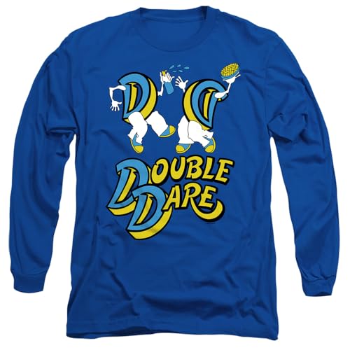 Double Dare Vintage Logo Mens Long Sleeve T Shirt, Royal Blue, Small