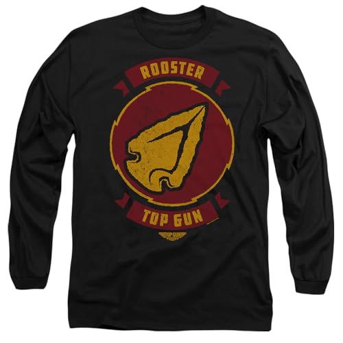 Top Gun: Maverick Rooster Call Sign Mens Long Sleeve T Shirt, Black, X-Large