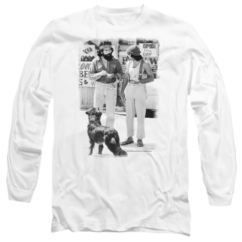 Cheech And Chong: Up In Smoke Dog Mens Long Sleeve T Shirt, White, XX-Large