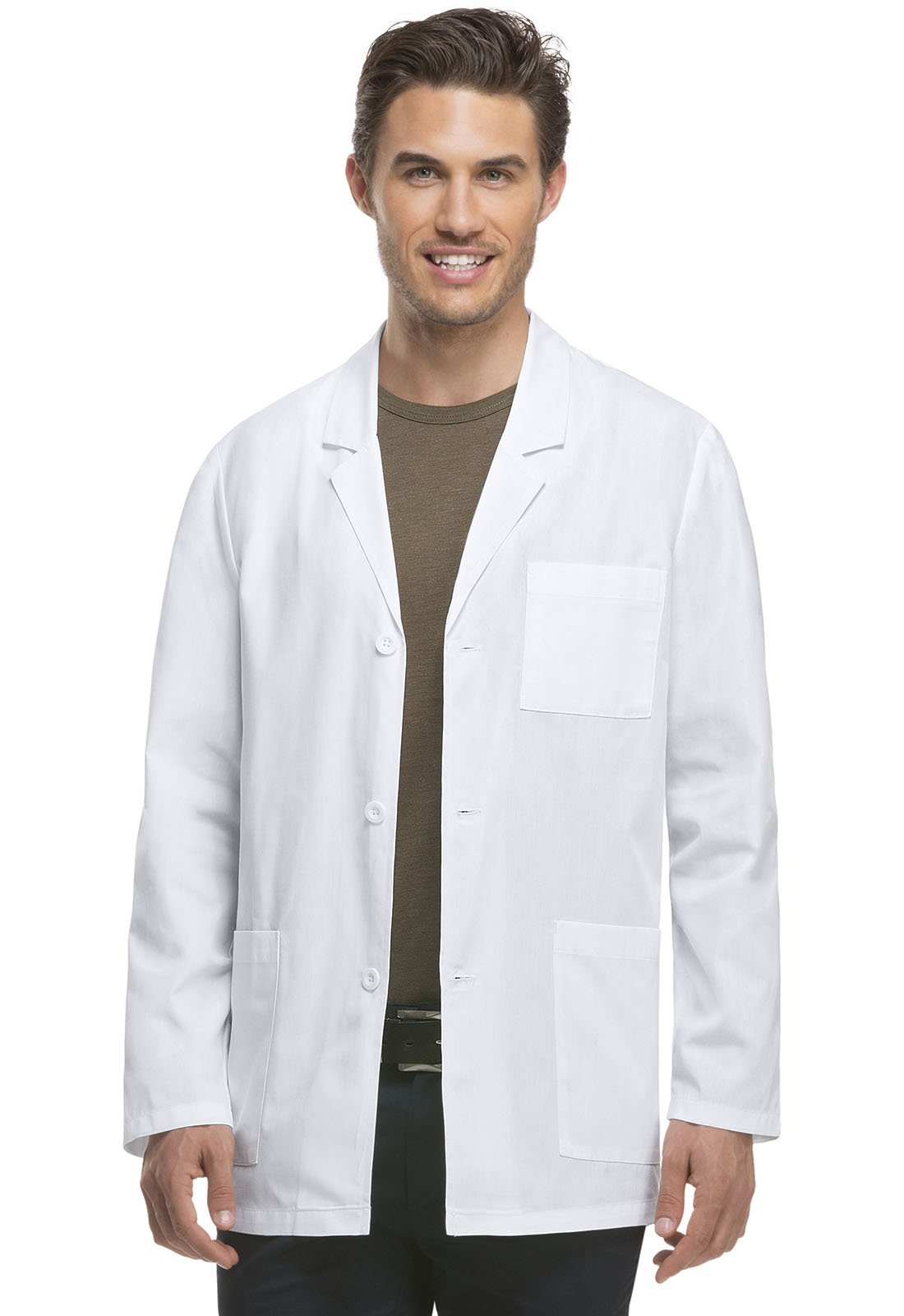 Dickies Everyday Scrubs Men's 31 Inch Lab Coat, White, 5X-Large