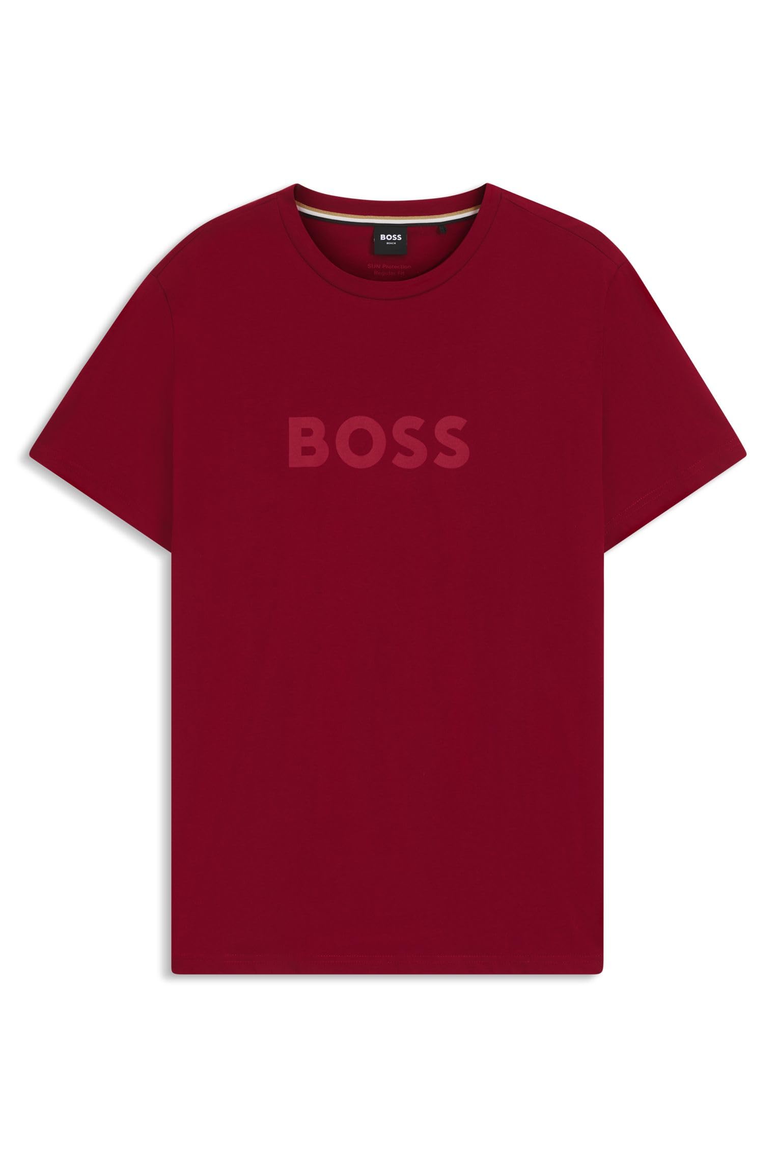 BOSS Mens T-Shirt RN Cotton-Jersey Regular-fit T-Shirt with SPF 50+ UV Protection