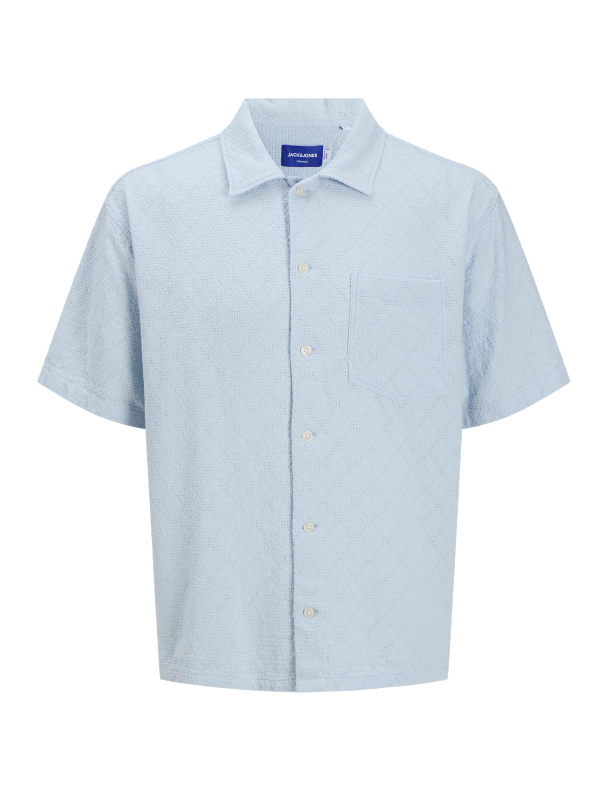 JACK & JONES Men's Jortavira Texture Shirt SS, Skyway, XS