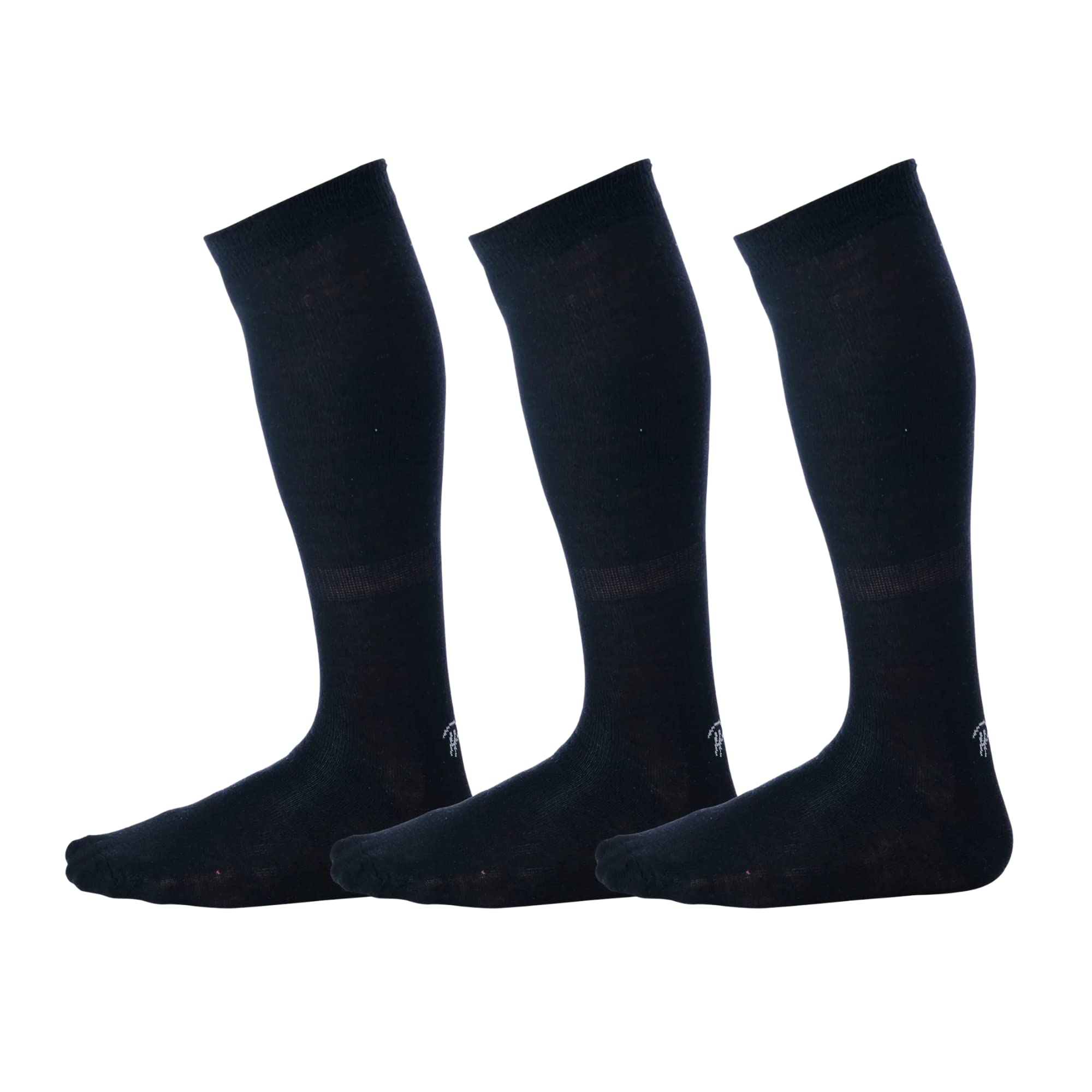 Pierre Henry Socks Men's Over The Calf Dress Socks, Black on Black, 38-44 (Pack of 3)