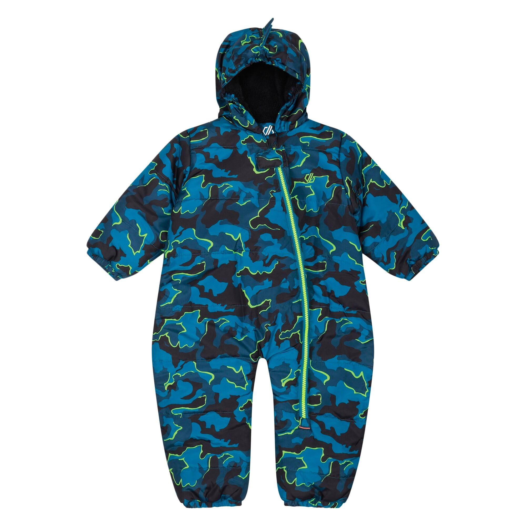 Dare2B Kids' Bambino II Insulated Snowsuit with Water Repellent Finish, Perfect for Skiing, Snowboarding & Wintersports, Kingfisher Blue Camo Print