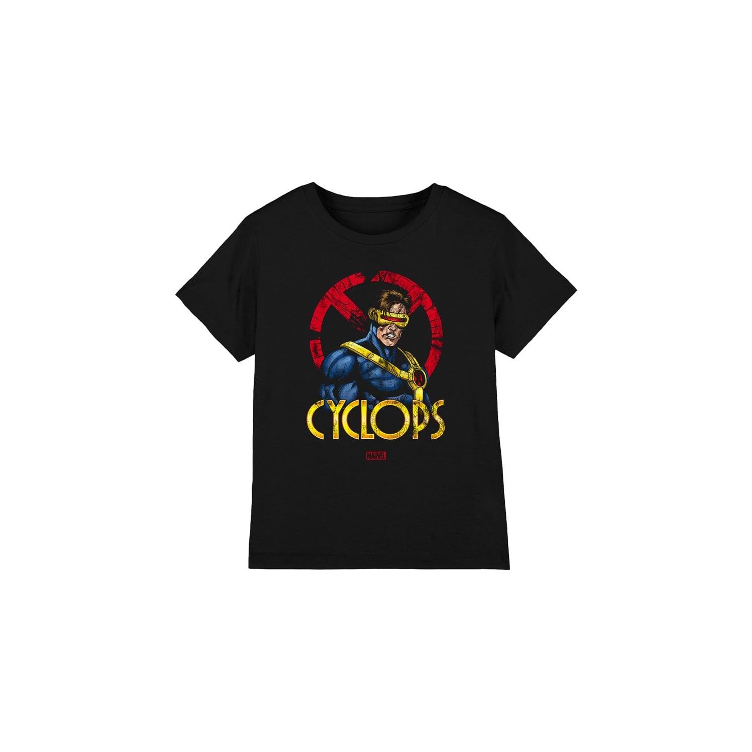 X-Men Boys Cyclops Logo Unisex Kids T-Shirt, Black, 3-4 Years UK