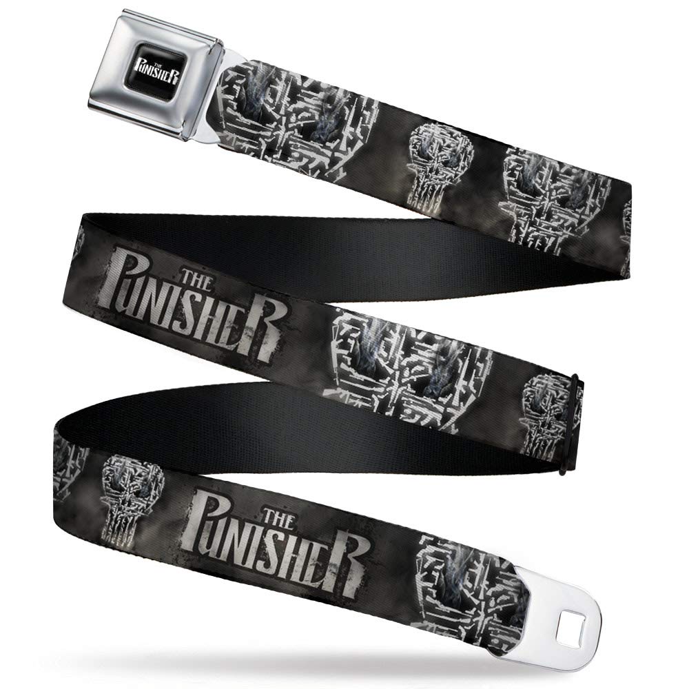 Buckle-Down mens Buckle-down Seatbelt the Punisher 1.5" W, 24-38" Belt, Multicolor, 1.5 Wide 24-38 Long US