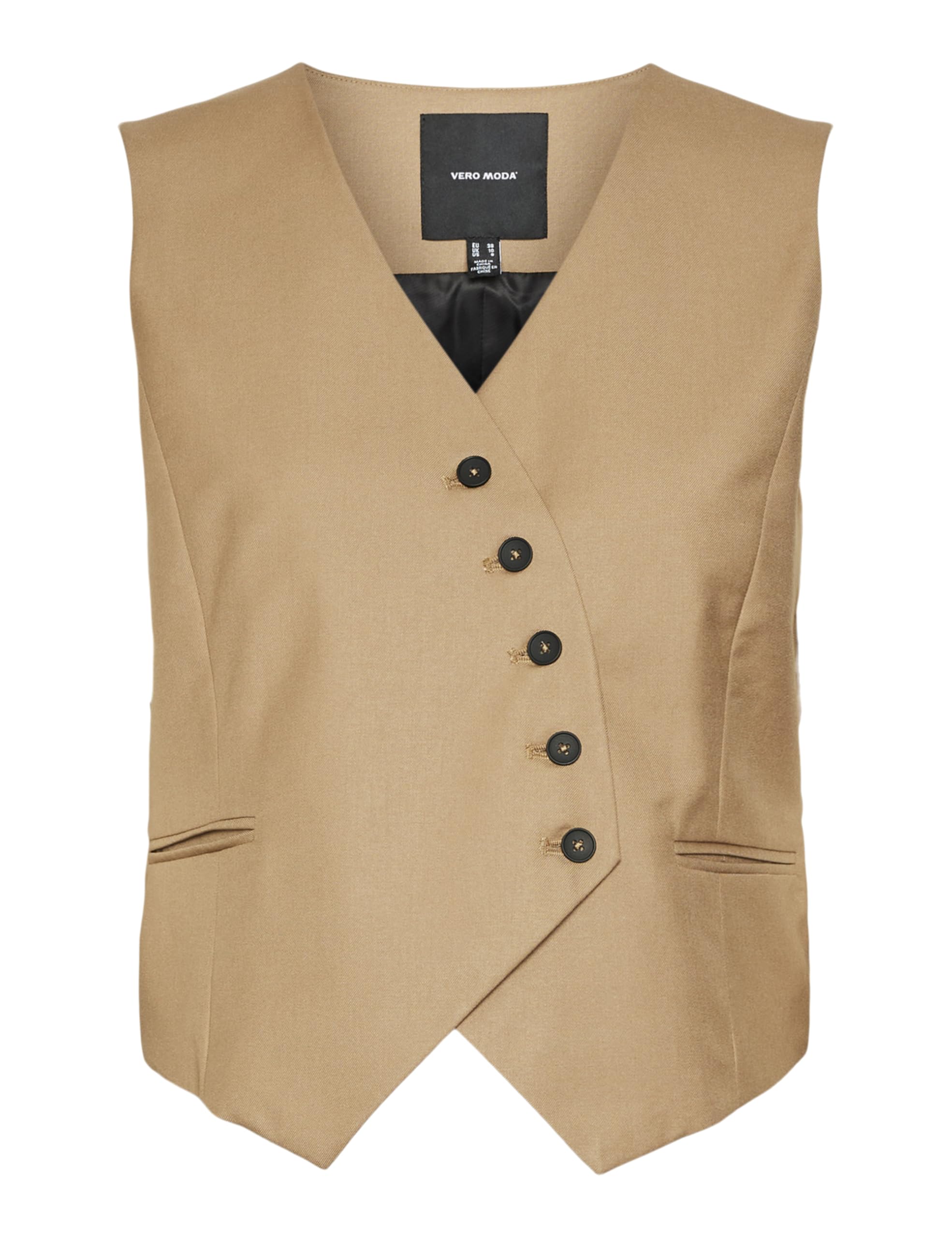 VERO Moda Women's Vmhailey SL Waistcoat Suit Vest, Tigers Eye, 12