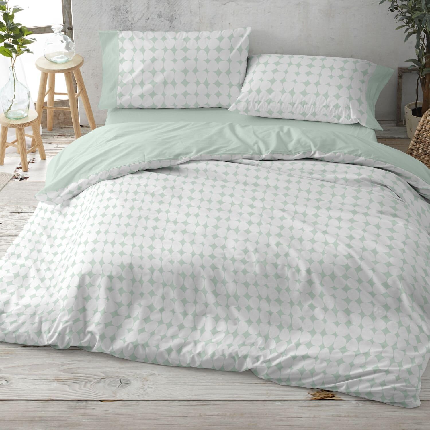 Burrito Blanco | Printed duvet covers | 180 cm bed (+available measurements) | Design 139 | Mint color (180x190/200 cm.)