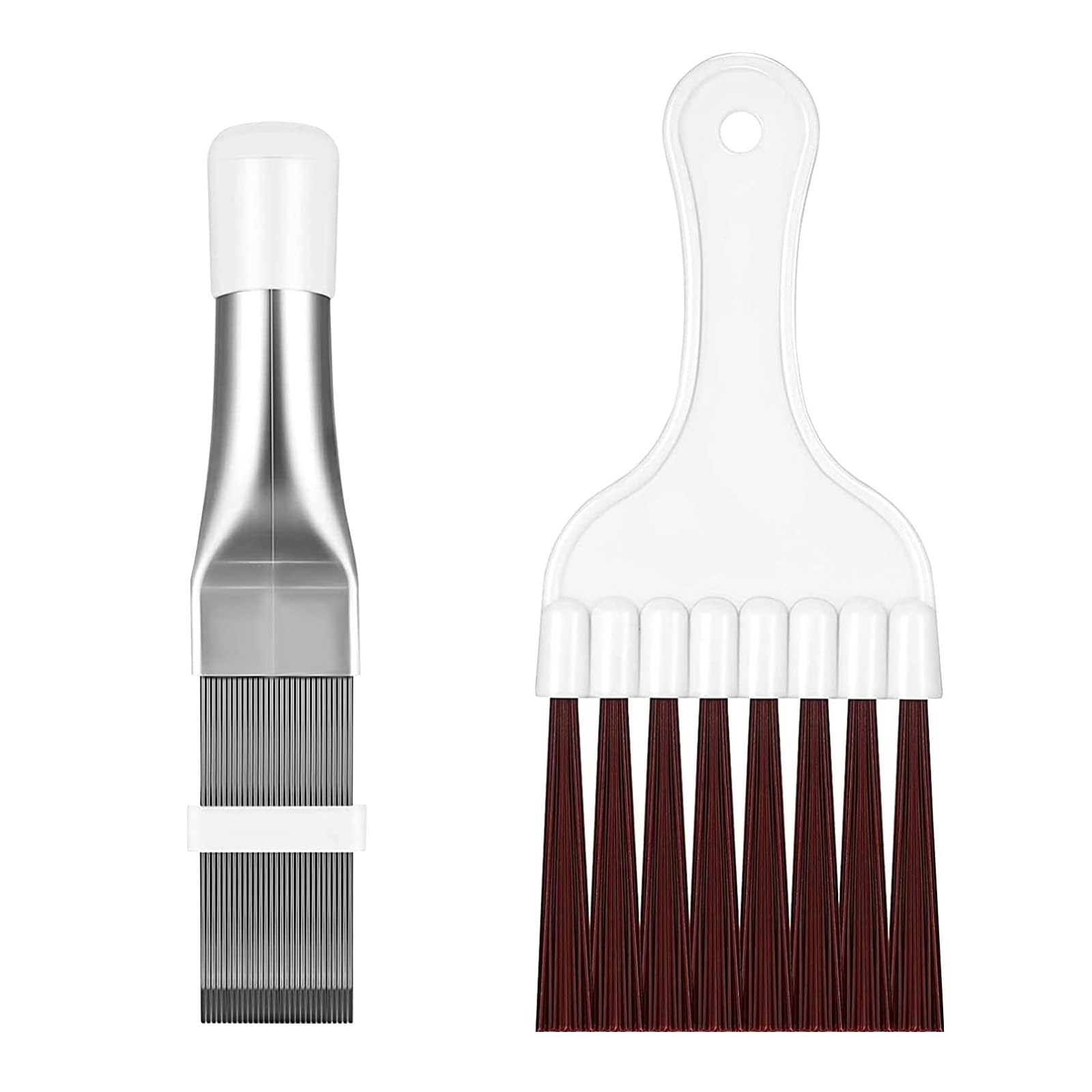 SURFOU Condenser Comb Cleaning Brush Kit, 2 Pcs Stainless Steel and Plastic Fin Combs for Heat Pump Dryers, Compatible with Air Conditioning Radiators, Evaporators, and Heat Exchangers