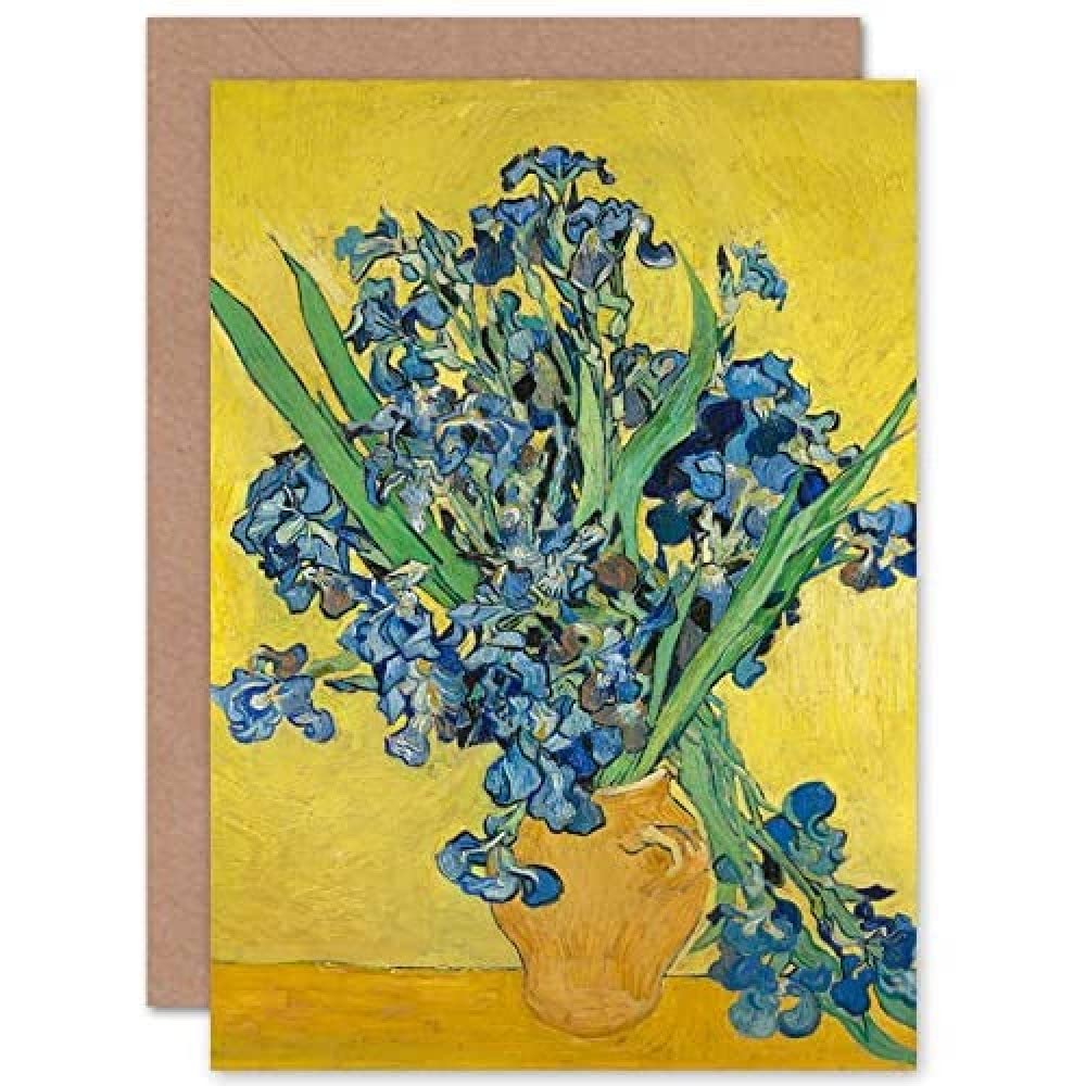 Fine Art Prints Van Gogh Irises Painting Greetings Card,17.5 x 12.5 cm