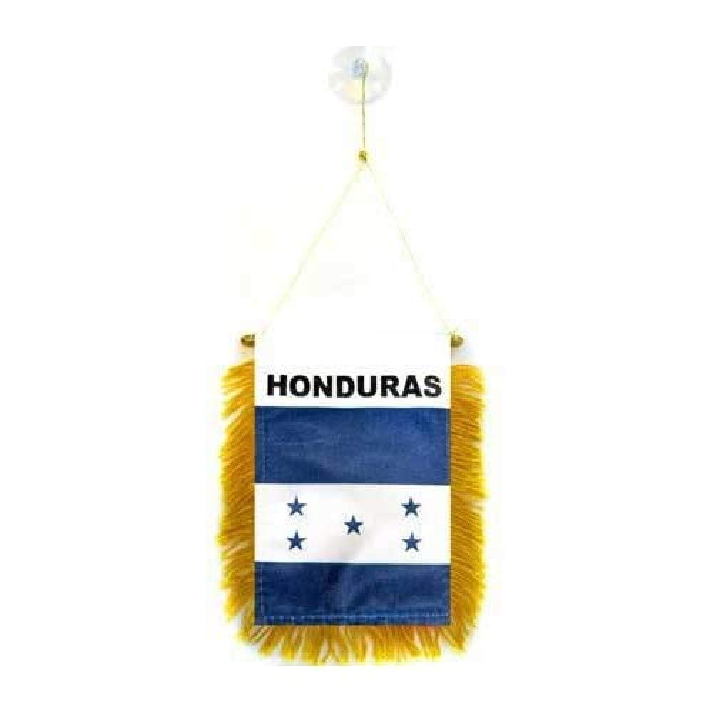 AZ FLAG - Honduras Mini Banner - 6'' x 4'' - 100% Polyester Honduran Small Pennant for Car - Double-sided Flag with Suction Cup Hanger