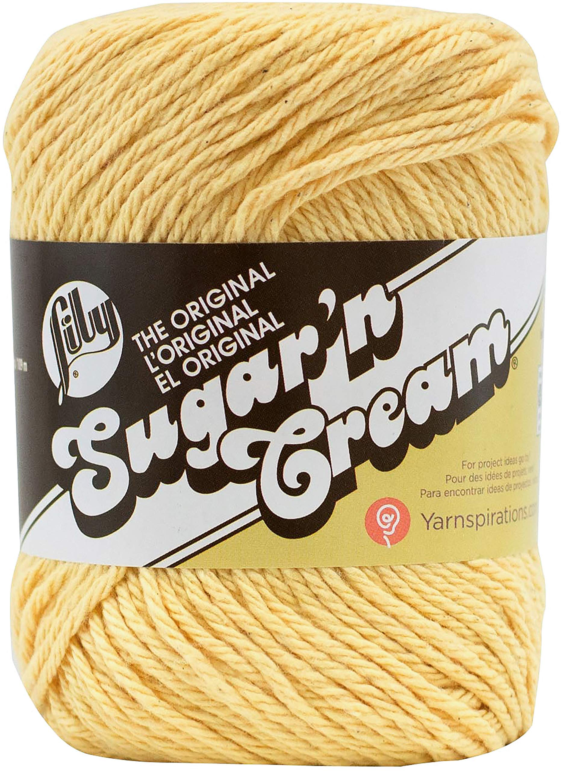 LILY Sugar 'N Cream-All Colours, 100% Cotton Country Yellow, 7.9g