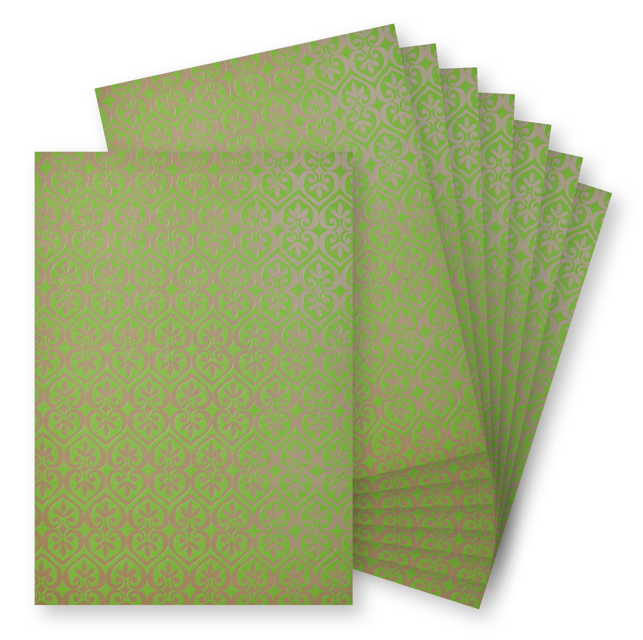 Springboard A4 Metallic Holographic Foil Design Card - 230gsm Cardstock for Card Making - Crafting Card Compatible w/Die-Cutting Machines - Bohemian Silver (Green Card) - 10-Pack