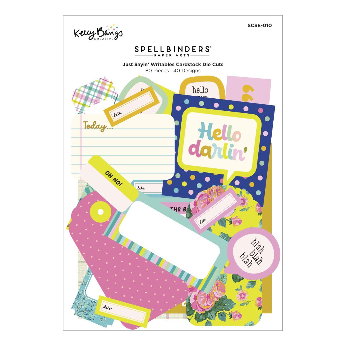 Spellbinders Just Sayin' Writable Die Cuts from The Just Sayin' Collection by Kelly Bangs