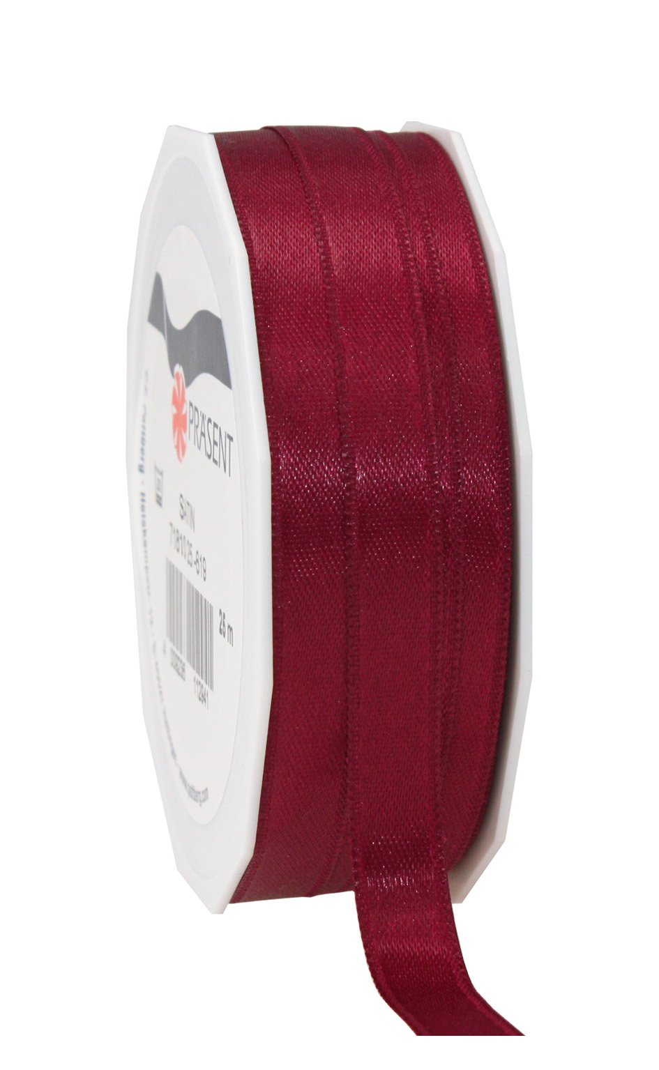 PRÄSENT C.E. Pattberg SATIN bordeaux, 27 yards for Wrapping, 0.39 inches width, Crafting, Decorative Ribbon for Gifts, for every occasion, polyester, 10mm-25m, Vanilla