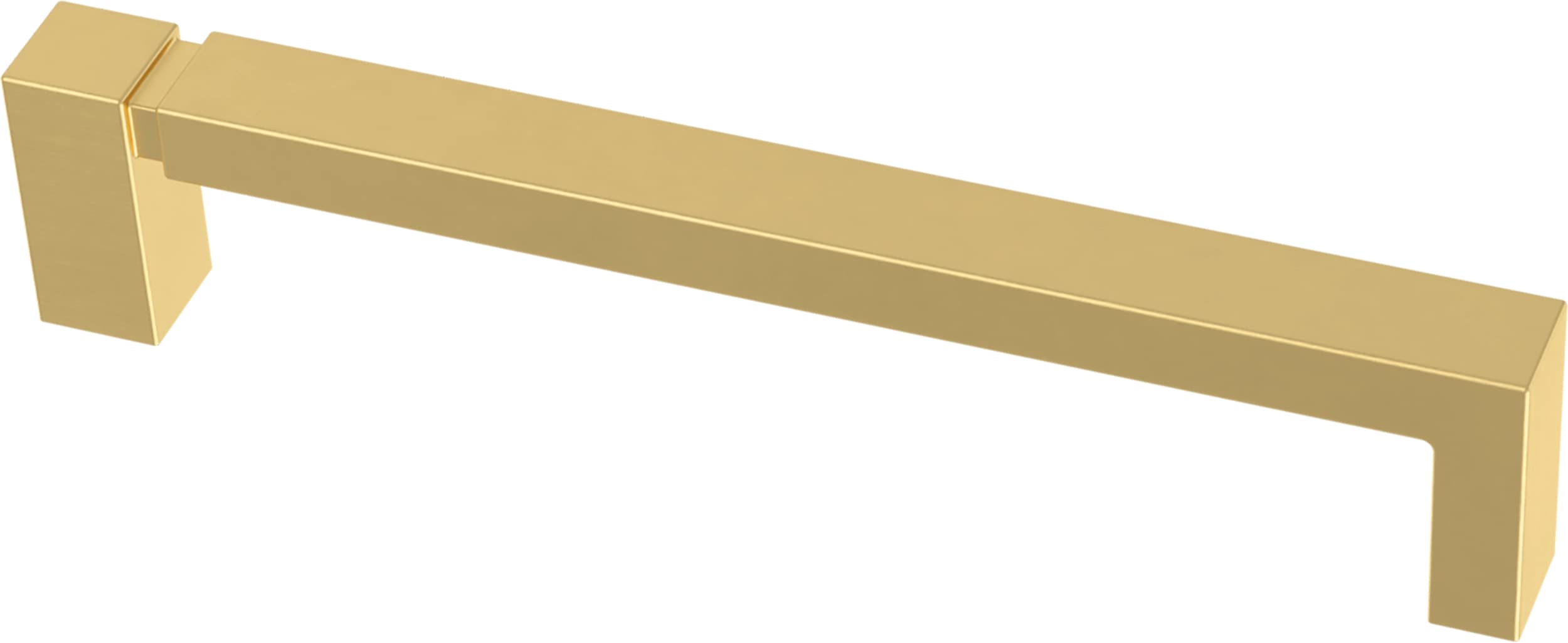 Franklin Brass P40824K-117-C Asymmetric Notched Kitchen or Furniture Cabinet Hardware Drawer Handle Pull, 5-1/16-Inch (128mm), Brushed Brass, 10-Pack