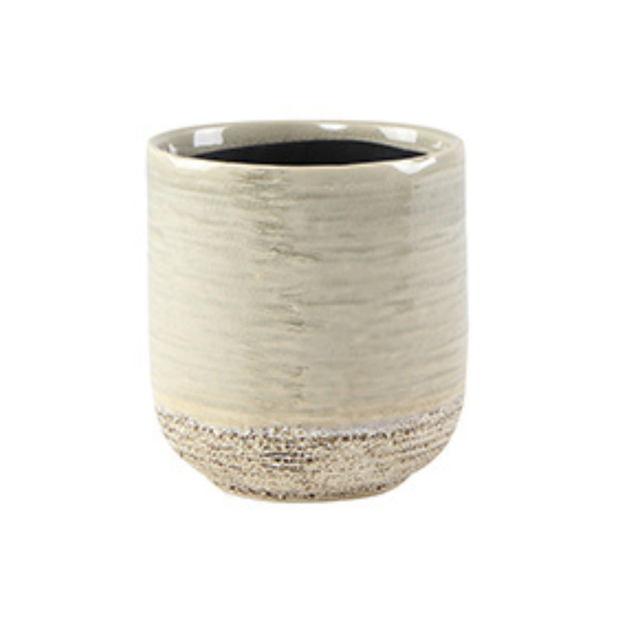 Ivyline Vasto Planter in Ivory - Waterproof, Lightweight and Durable - Stylish Indoor Ceramic Flower Houseplant Pot with Premium Glaze - H11cm x D10cm