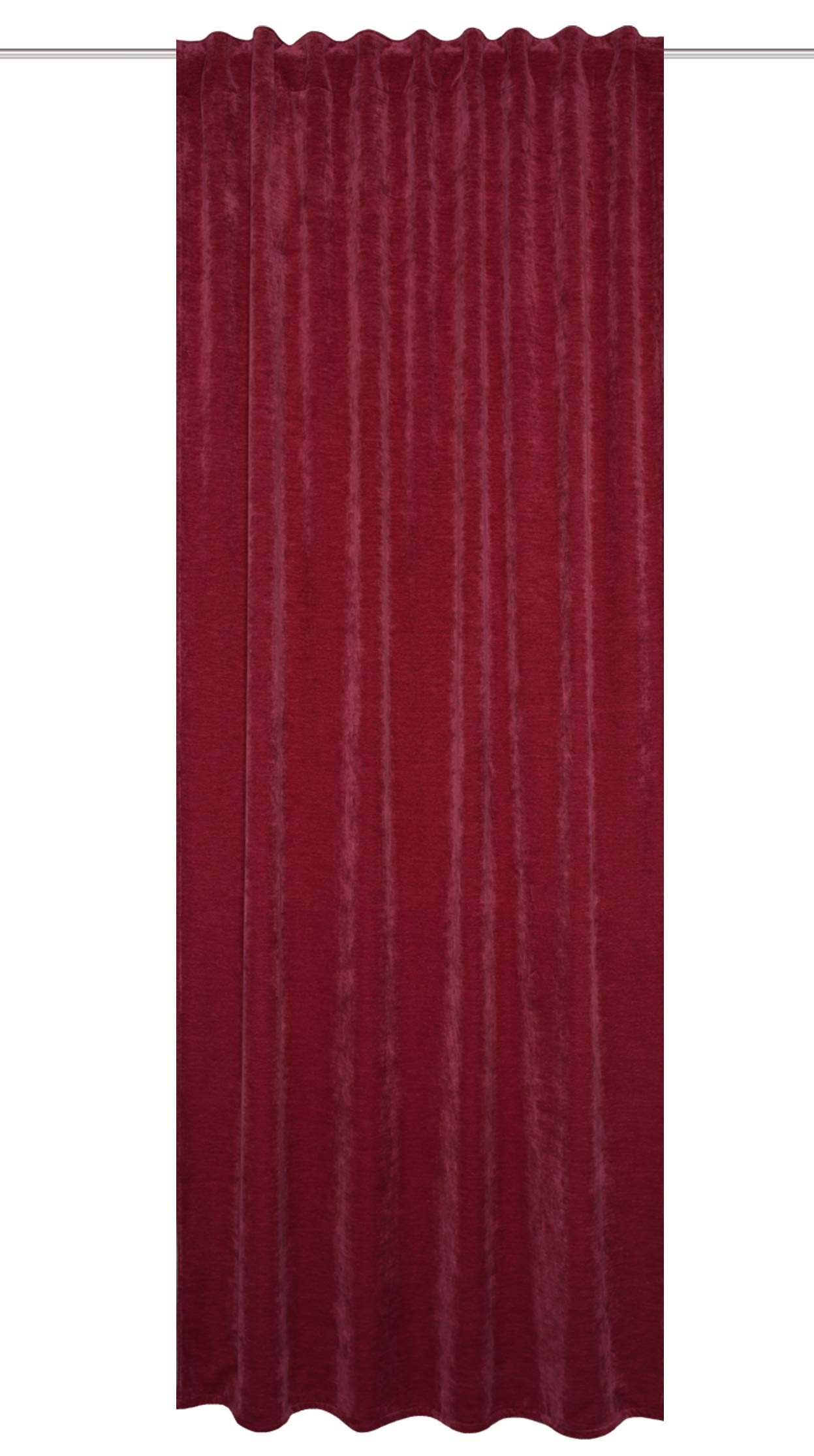 HOMEbasics Thermochenille Wolly 085425-5601 Thermal Curtain with Combination Band Bordeaux 265 x 135 cm