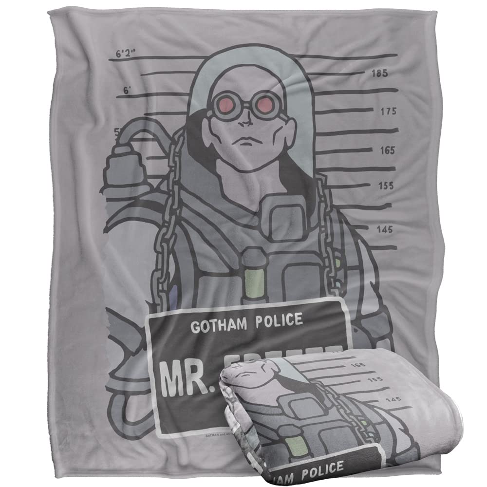 BATMAN Blanket, 152 x 127 cm The Mr. Freeze Mugshot Silky Touch Super Soft Throw Blanket