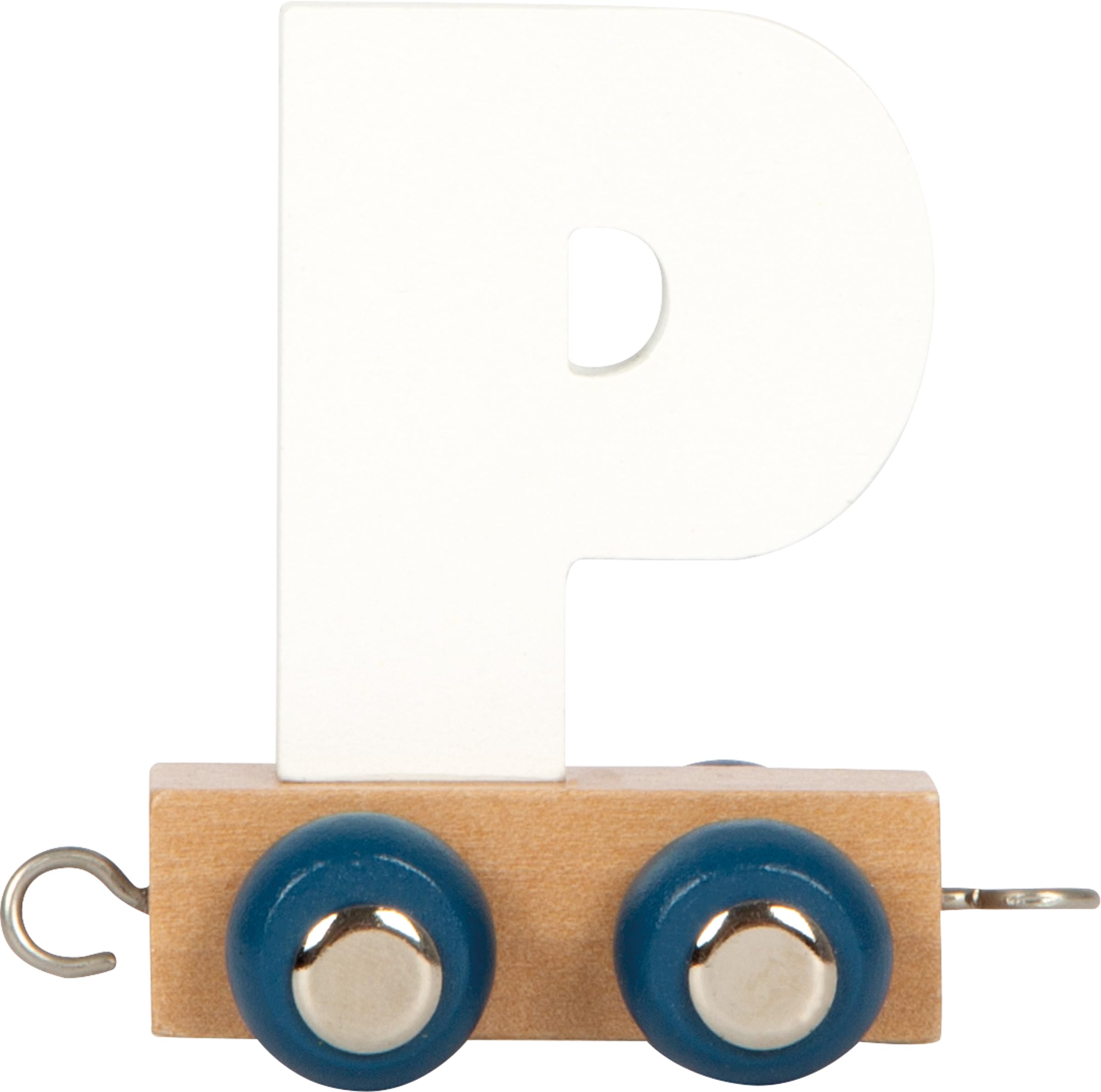 small foot Letters Train Polar P, Wood, Custom combinable Wooden Train for Decor or as a Gift, 12586