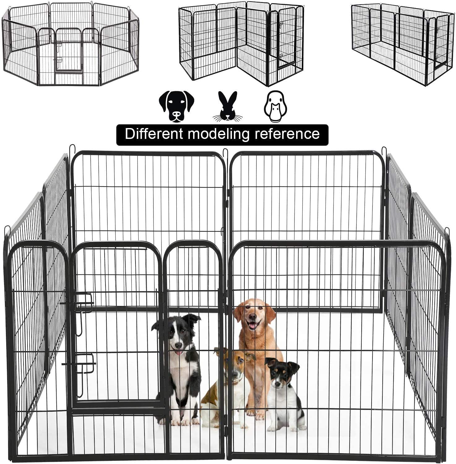 UNDERDOG Extra Heavy Duty Puppy Play Pen 8 x Panel Playpen Indoor/Outdoor Dog/Puppy Whelping Pen Pens (Large)