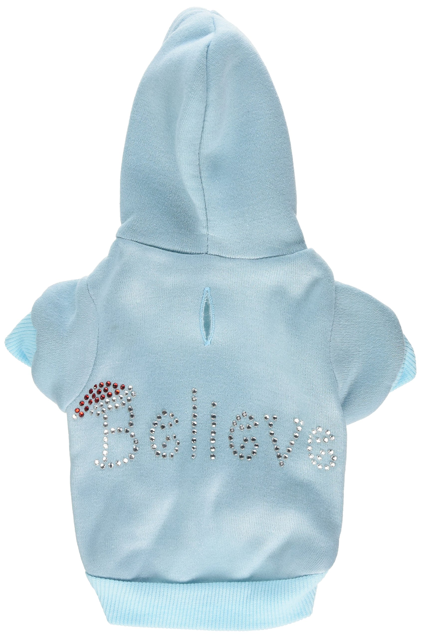 Mirage Believe Dog Hoodies, X-Small, Baby Blue
