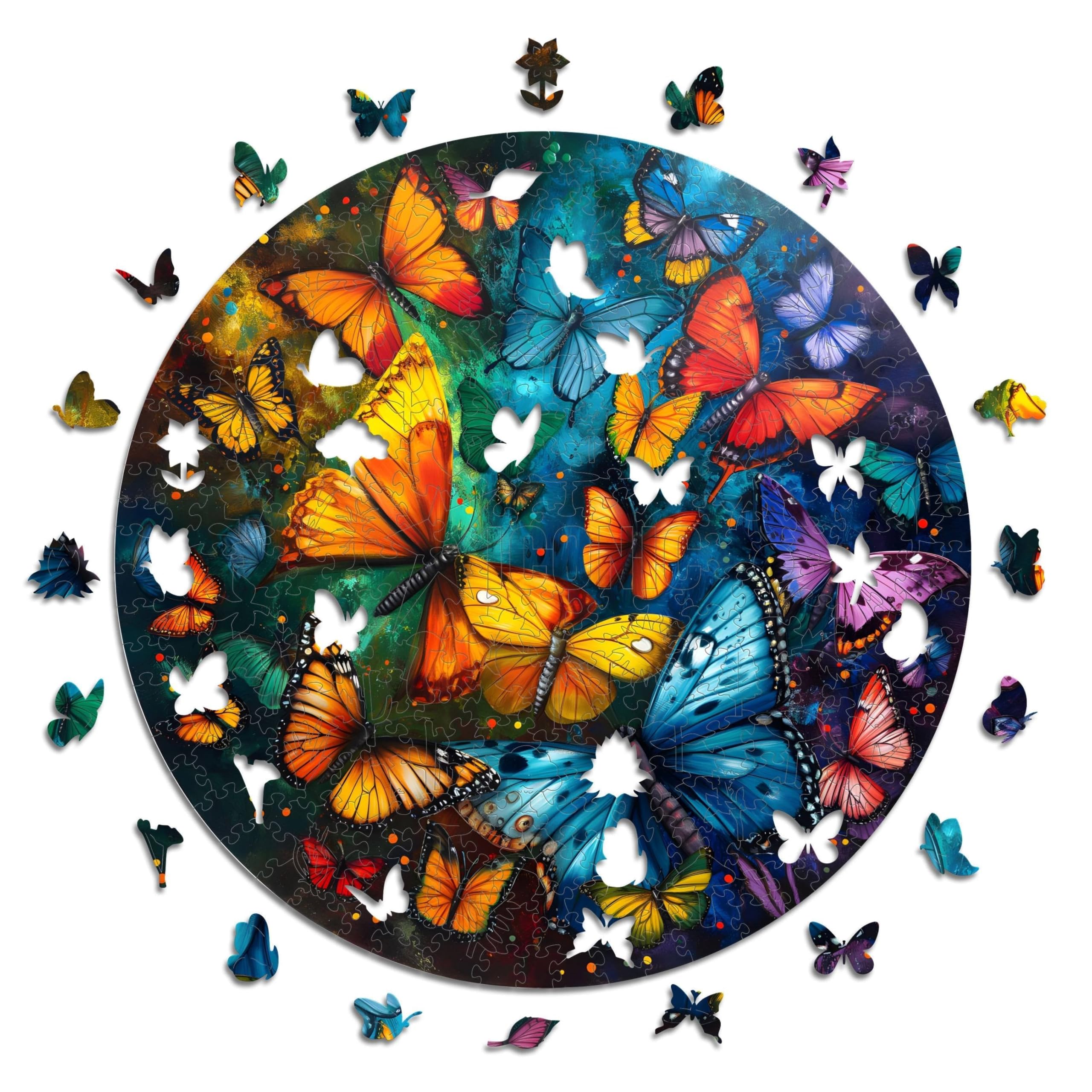 Iconic Puzzles - Magic Butterflies, fantasy animals, 100% sustainable wooden puzzle, Gifts for Children and Adults, size L, 600 Pieces