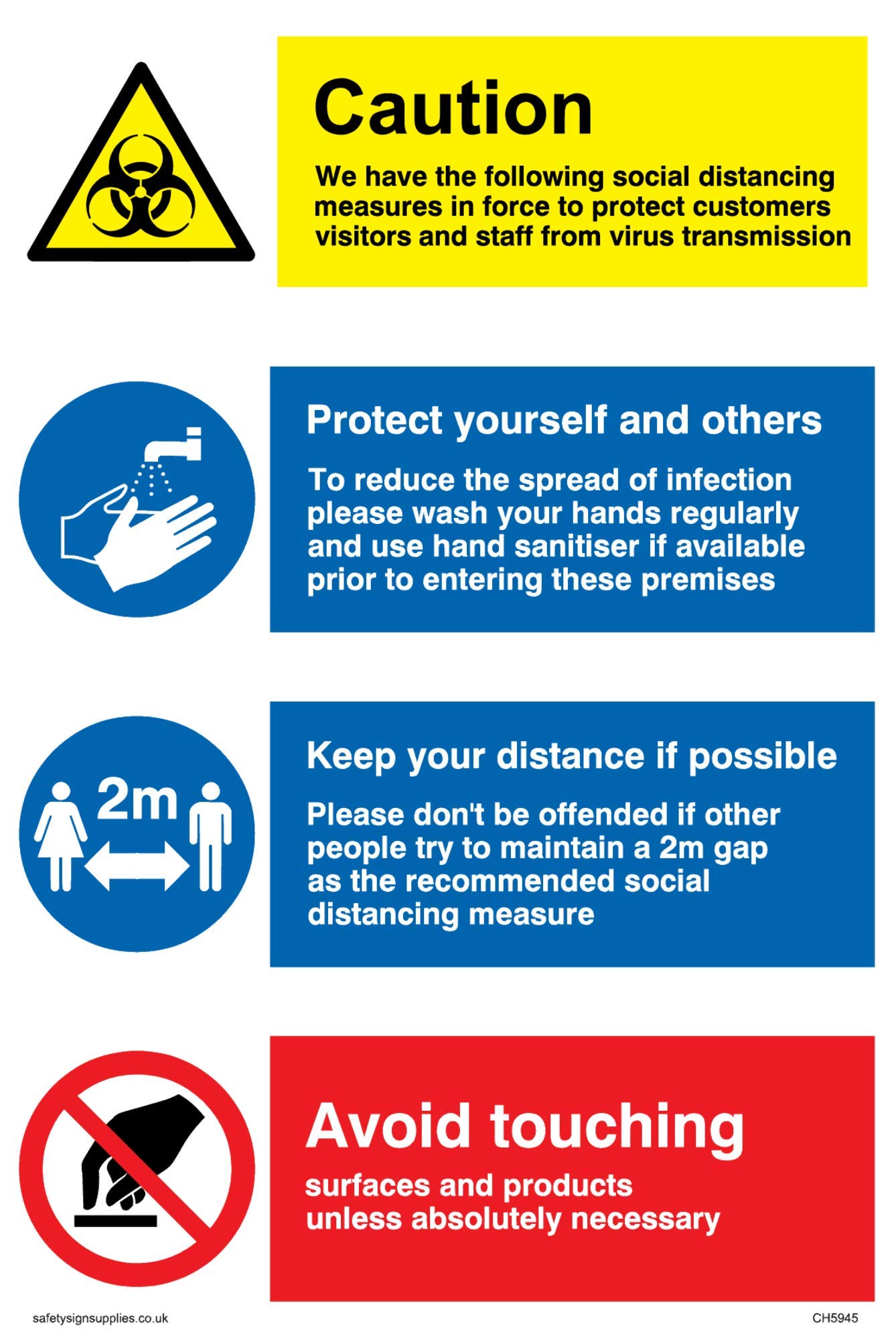 Viking Signs Social distancing measures for retail and business sign - Vinyl/Sticker