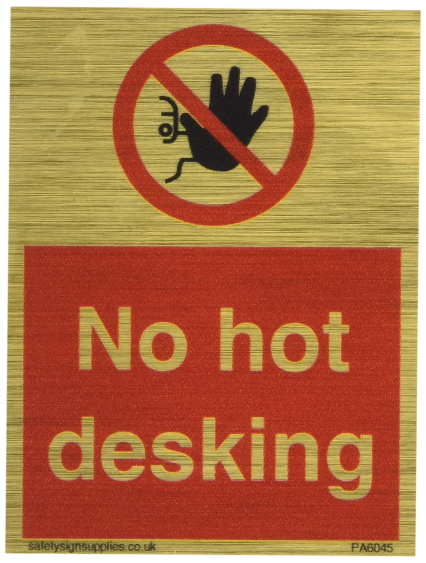 No hot desking sign