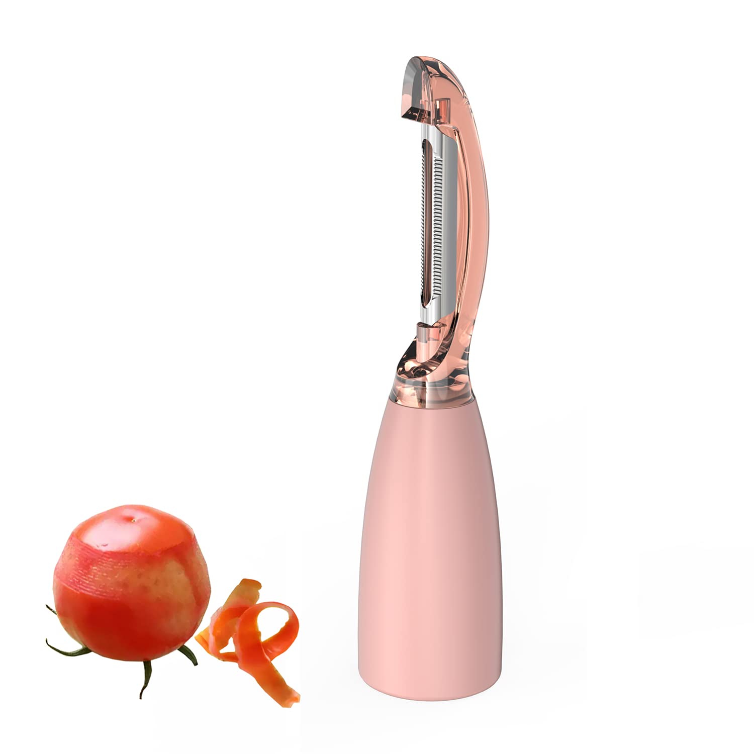 Empava Potato Peeler, Easy Peeler, Vegetable Peeler, P-Shaped, Red, Plastic & Metal, Dishwasher Safe