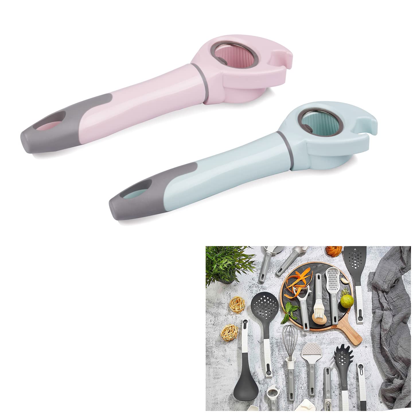 Pretty Pastels BPA Free Luxury Kitchen Tools & Gadgets, Easy Use, Easy Hang & Store (Bottle & Jar Opener)
