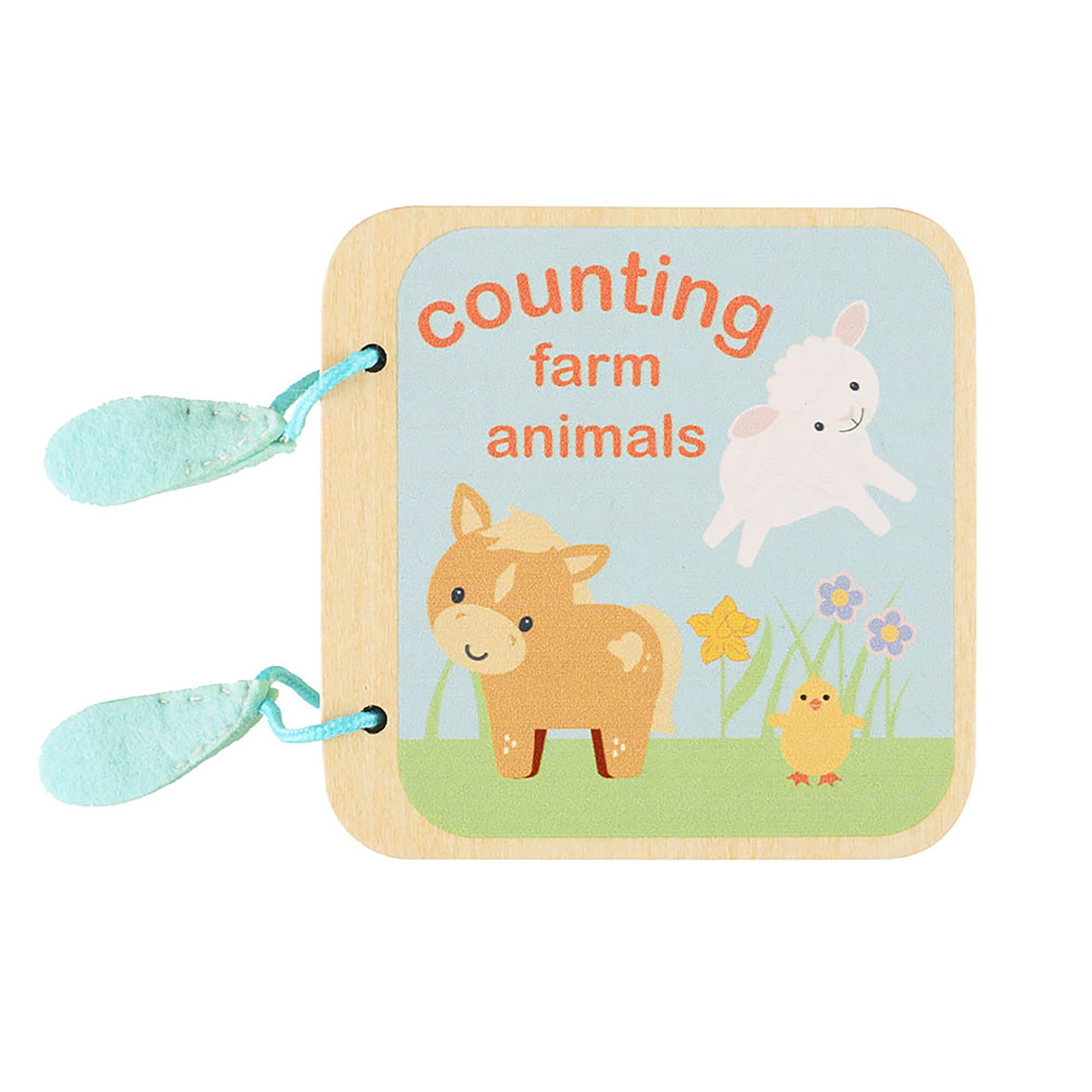 Orange Tree Toys Farm Animals Wooden Counting Cards Toy - Wooden Toys for 1 Year Olds, Counting with Numbers 1-4, Number Blocks and Animal Characters - Toddler Early Development & Activity Toys
