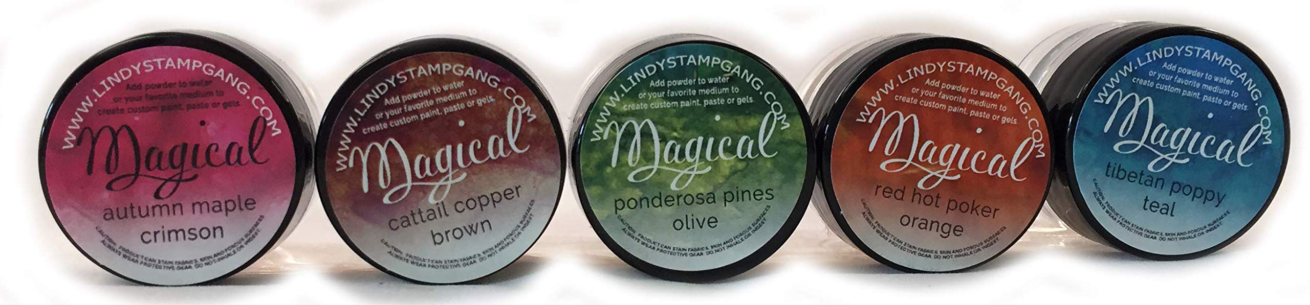 Lindy's Stamp Gang Magical Jar Set, 0.25-Ounce, Autumn Leaves, 5 Per Package