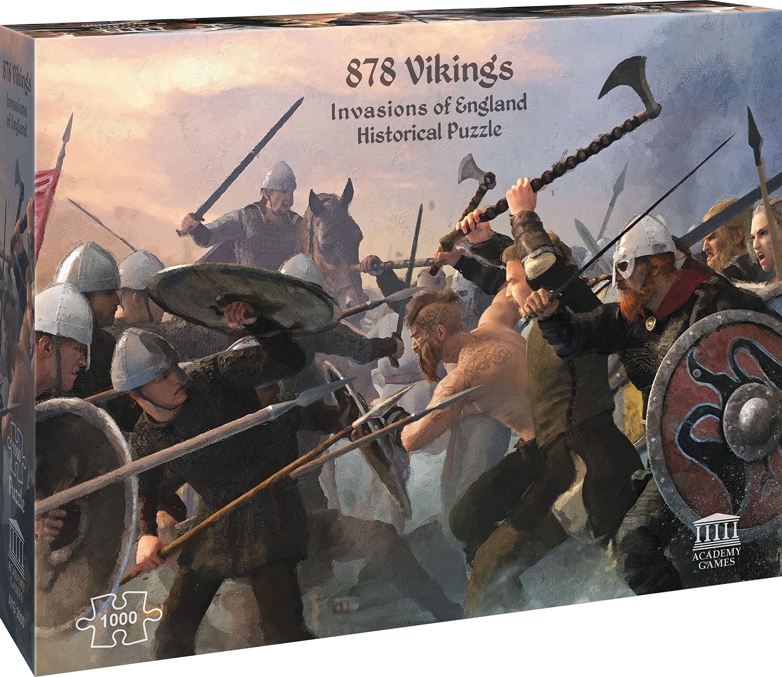 Academy Games | 878 Vikings Invasion of England Historical Puzzle 1000 Pieces | Jigsaw Puzzle | Ages 14 And Up | English Version