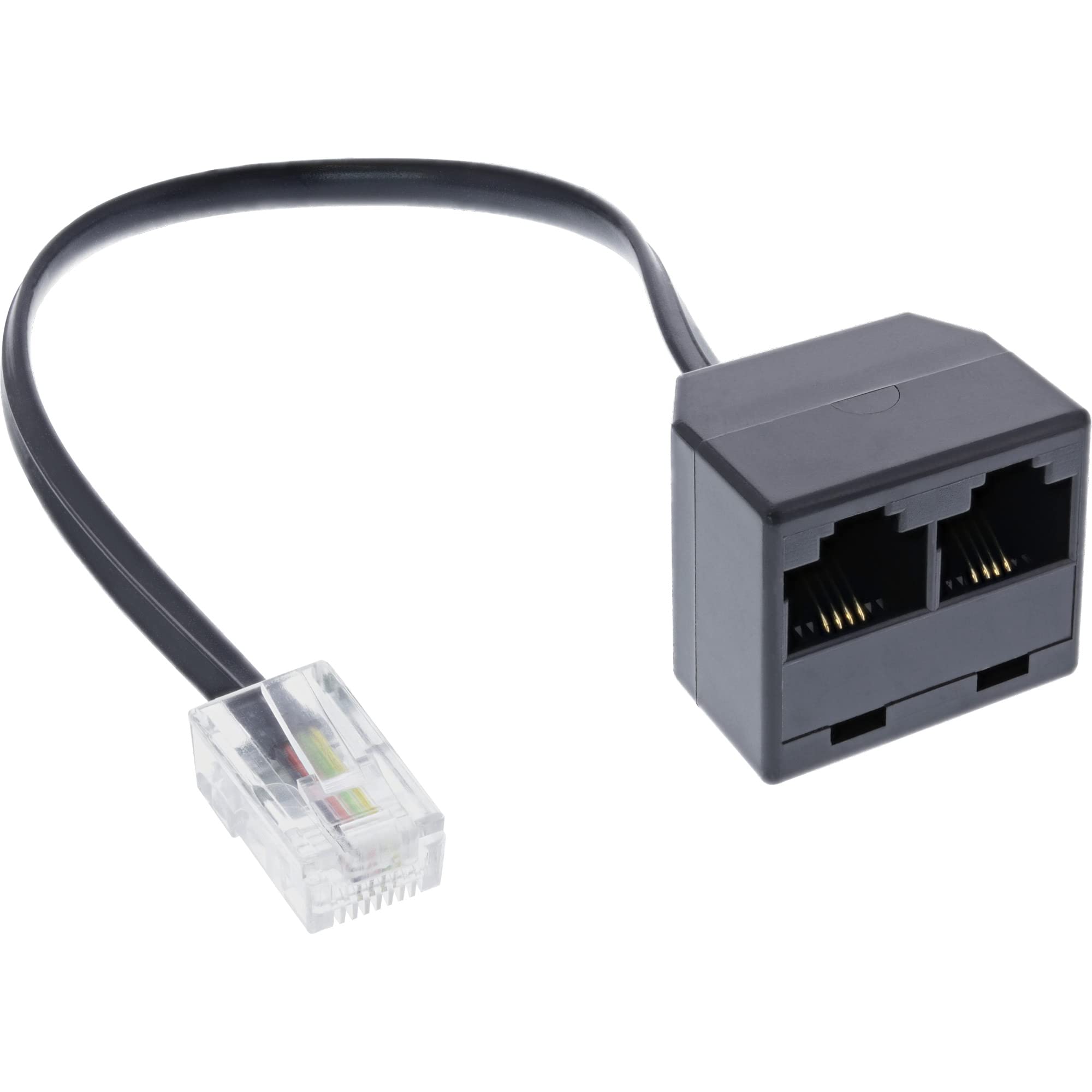 InLine® 69933B ISDN distributor 1 x RJ45 (8P4C) Male to 2x RJ45 Female, with 15 cm Cable, without terminal resistance